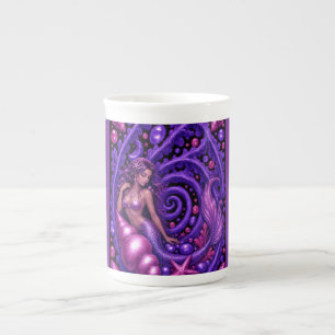 Tasse En Porcelaine Art Fantastique de Sirène Violette Mystique Océa
