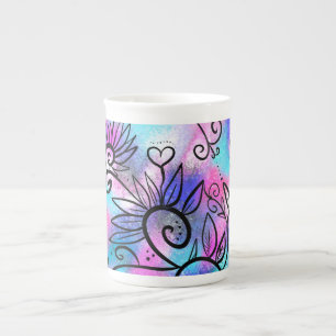 Tasse En Porcelaine Art floral amusant
