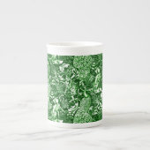 Tasse En Porcelaine Art Nouveau Peacock Imprimer, Vert Forêt (Devant)