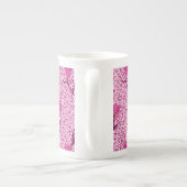 Tasse En Porcelaine Art Nouveau Tulipe Damas, Vin et Fuchsia Rose (Dos)