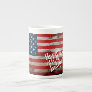 Tasse En Porcelaine Art patriotique du 4 juillet Jour de l'Indépendanc