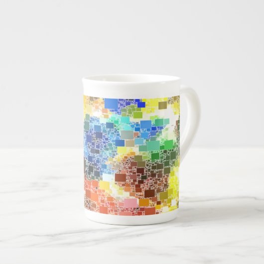 Tasse En Porcelaine Artwork de blocs flottants festifs (Devant droit)