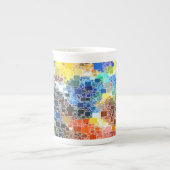 Tasse En Porcelaine Artwork de blocs flottants festifs (Devant)