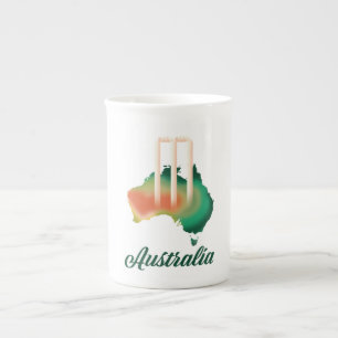 Tasse En Porcelaine Australie Carte du cricket.