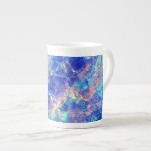 Tasse En Porcelaine Azure Blue Crumpled Texture