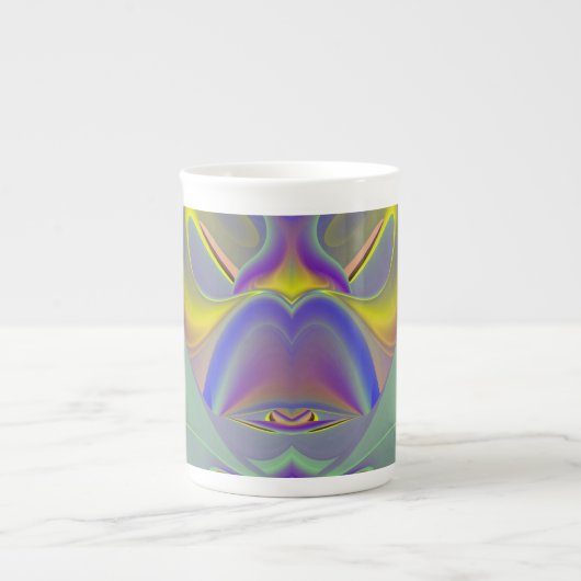 Tasse En Porcelaine Bad Face, Abstraite Coupe Rainbow Art Espresso 3D (Devant)