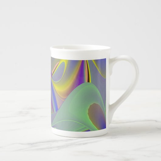 Tasse En Porcelaine Bad Face, Abstraite Coupe Rainbow Art Espresso 3D (Droite)