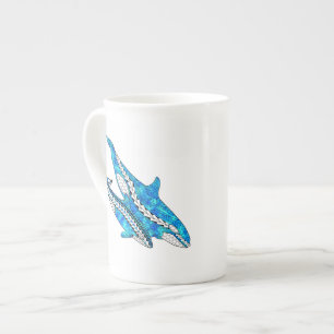 Tasse En Porcelaine Baleines Orca tribales