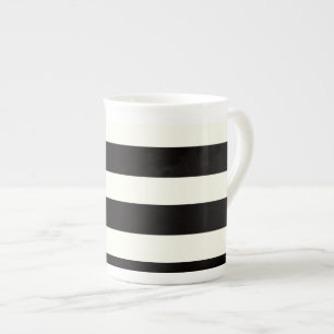 Tasse En Porcelaine Bande noire et blanche