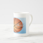 Tasse En Porcelaine Basket-ball Image 🏀 Monogramme Budget spécial (Devant droit)
