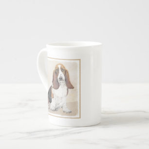 Tasse En Porcelaine Basset Hound Peinture - Cute Original Chien Art