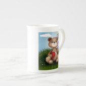 Tasse En Porcelaine Bear Holding Bouquet Flower-30926 (Devant droit)
