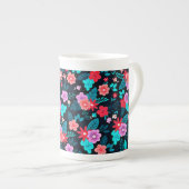 Tasse En Porcelaine Beau Arrière - plan Floral Ditsy-56676 (Devant droit)