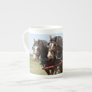 Tasse En Porcelaine Beau clydesdale chevaux labourant