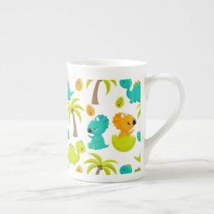 Tasse En Porcelaine Bébé dinosaure mignon Triceratops Dino Œufs Palmie