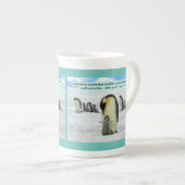 Tasse En Porcelaine Belle écriture de pingouin 1 Jean 4:16 (Devant droit)