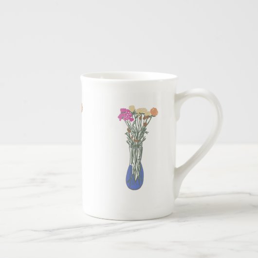 Tasse En Porcelaine Belle floraison Illustration Fleur originale (Droite)
