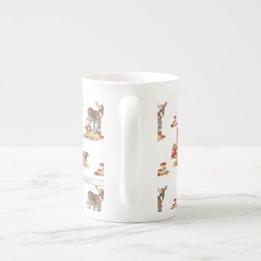 Tasse En Porcelaine Belle Forêt Animale Automne Motif Art (Dos)