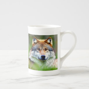Tasse En Porcelaine Belle tête de loup Peinture