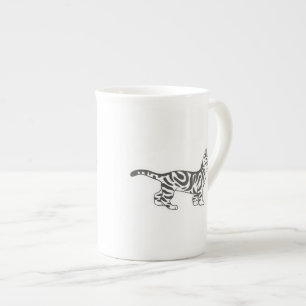 Tasse En Porcelaine Bengal cat stand - Choisir la couleur arrière - p