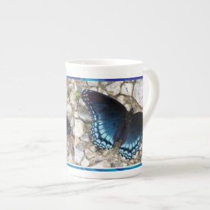 Tasse En Porcelaine Beurre à papillon bleu
