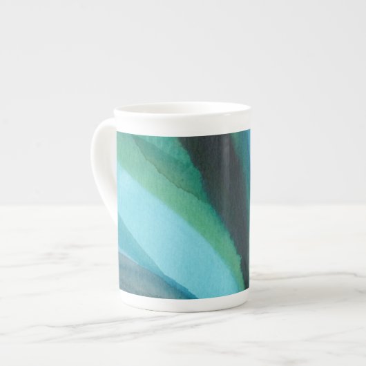 Tasse En Porcelaine Big Blue Leaf I (Devant gauche)