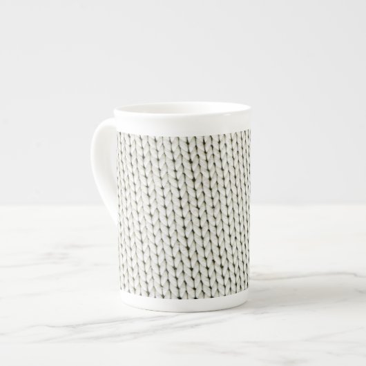 Tasse En Porcelaine Blanc de tricots (Devant gauche)