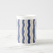 Tasse En Porcelaine Bleu et blanc ondulé (Devant)