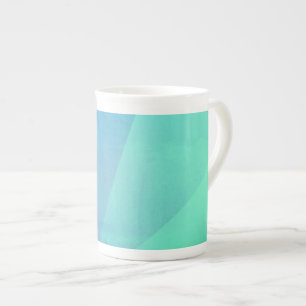 Tasse En Porcelaine Bleu moderne Aqua & Turquoise à dégradé géométriqu