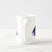 Tasse En Porcelaine Bleu profond Peinture Métallurique Contour Ajouter (Dos)
