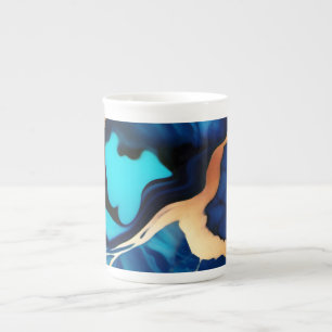 Tasse En Porcelaine Bleu tendance en or faux marbre