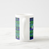 Tasse En Porcelaine Bleu vert rayures avec étoiles et Raindrops (Dos)