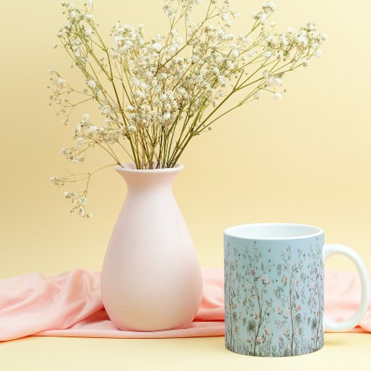 Tasse En Porcelaine Blue antique floral pattern  