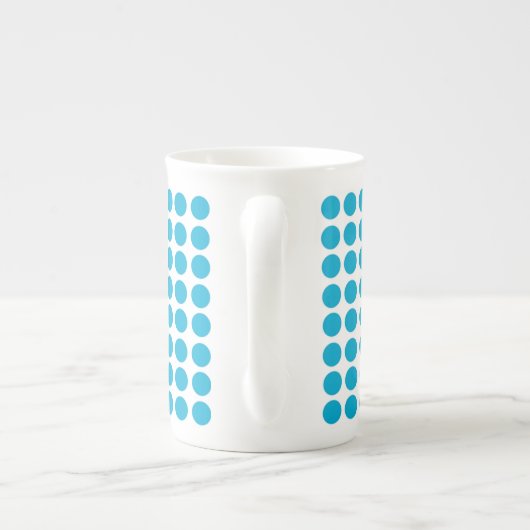 Tasse En Porcelaine Blue Dots Pattern on White  (Dos)