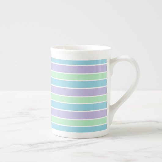 Tasse En Porcelaine Blue Green and Purple Pastel Stripes (Droite)