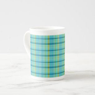 Tasse En Porcelaine Blue Plaid par Shirley Taylor
