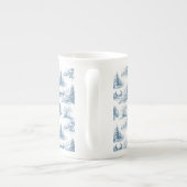 Tasse En Porcelaine Blue Toile Christmas Pattern (Dos)