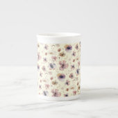 Tasse En Porcelaine Boho Cream Blush Watercolor Wildflower (Devant)
