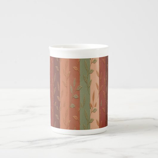 Tasse En Porcelaine Boho Leaf Motif Rustic Home Décor (Devant)
