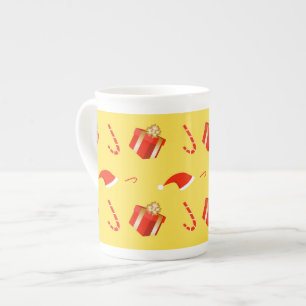 Tasse En Porcelaine Boîte cadeau de Noël sucre de canne chapeau de Noë