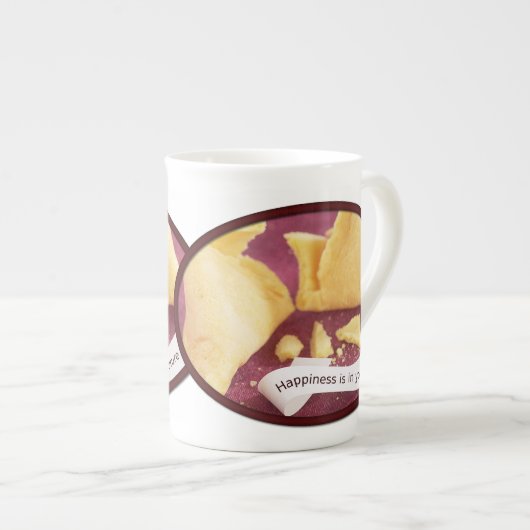 Tasse En Porcelaine Bonheur Fortune Cookie (Devant droit)