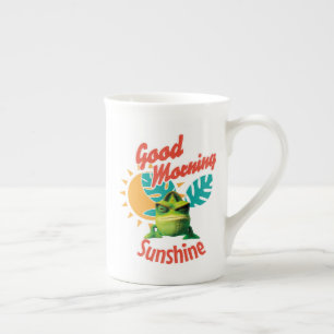 Tasse En Porcelaine Bonjour Soleil Drôle Caméléon