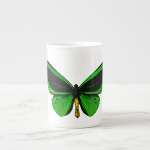 Tasse En Porcelaine Boug de Chine à os de papillon vert