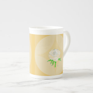Tasse En Porcelaine Boug de spécialité - Rose sur Arrière - plan géomé
