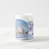 Tasse En Porcelaine Boug de spécialités du Globe de snowflake (Devant)
