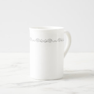 Tasse En Porcelaine Bouge de spécialité Silver Scroll Work