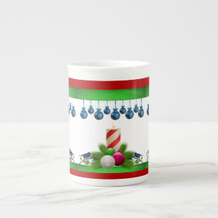 Tasse En Porcelaine Bougie de Noël, bougie de Noël