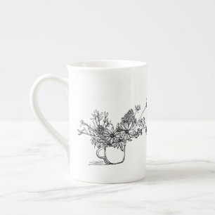 Tasse En Porcelaine Bouquet de musique en Chine osseuse