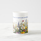 Tasse En Porcelaine Bouteille expresso avec design de fleurs (Devant)