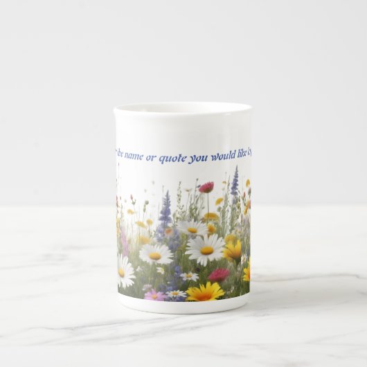 Tasse En Porcelaine Bouteille expresso avec design de fleurs (Devant)